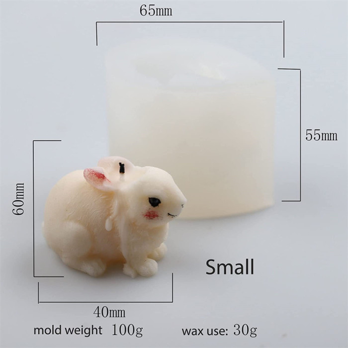 Hairy Rabbit Mold Rabbit Silicone Mold for Candle Rabbit Resin Mold Rabbit Soap Mold Silicone Mold for Resin Rabbit Decorate Mold Rabbit Candle Mold