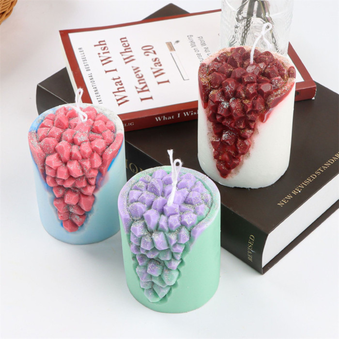 Diamond pillar incense candle mould DIY colorful diamond cup candle silicone mould gypsum decorative ornaments