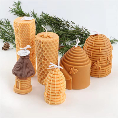 3D Bee Honeycomb Candle Molds, Beehive Silicone Mold for Homemade Beeswax Candle Soap Hand Lotion Bars Crayon Wax Melt Hives Candle Making Supplies