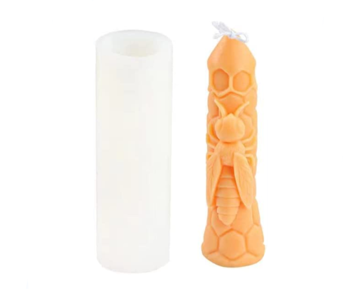 3D Bee Honeycomb Candle Molds, Beehive Silicone Mold for Homemade Beeswax Candle Soap Hand Lotion Bars Crayon Wax Melt Hives Candle Making Supplies