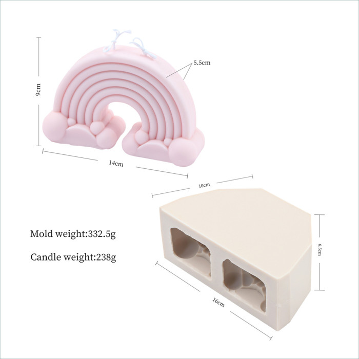 Rainbow fragrance candle mould diy Rainbow candle silicone mould