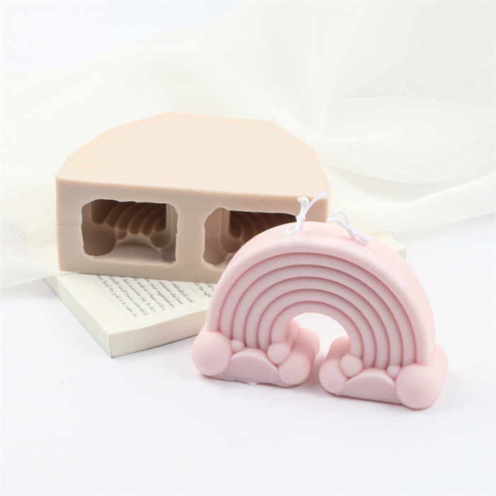 Rainbow fragrance candle mould diy Rainbow candle silicone mould