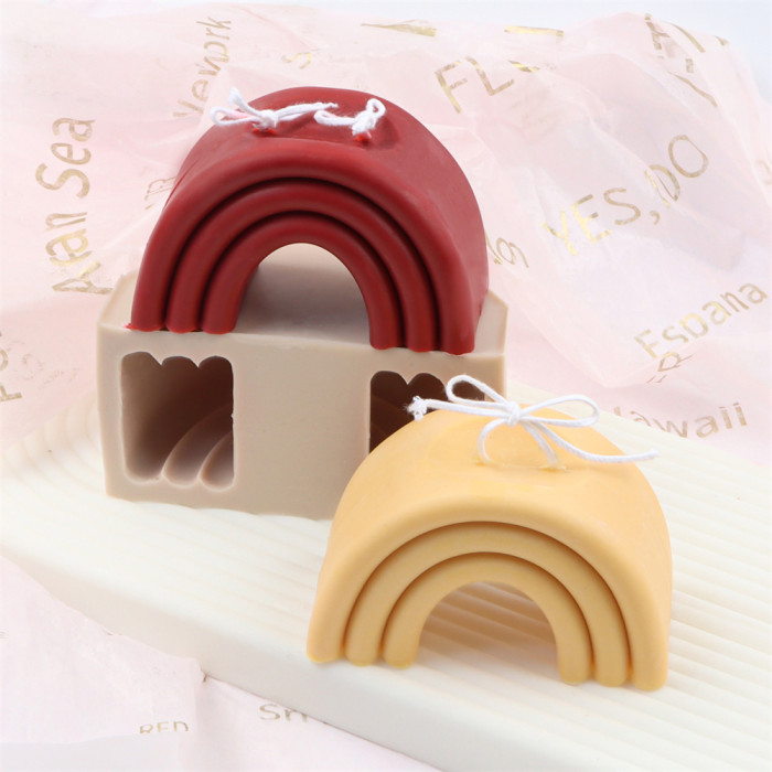 Three-layer Rainbow Bridge Fragrance Candle Mold DIY Candle Silicone Mold