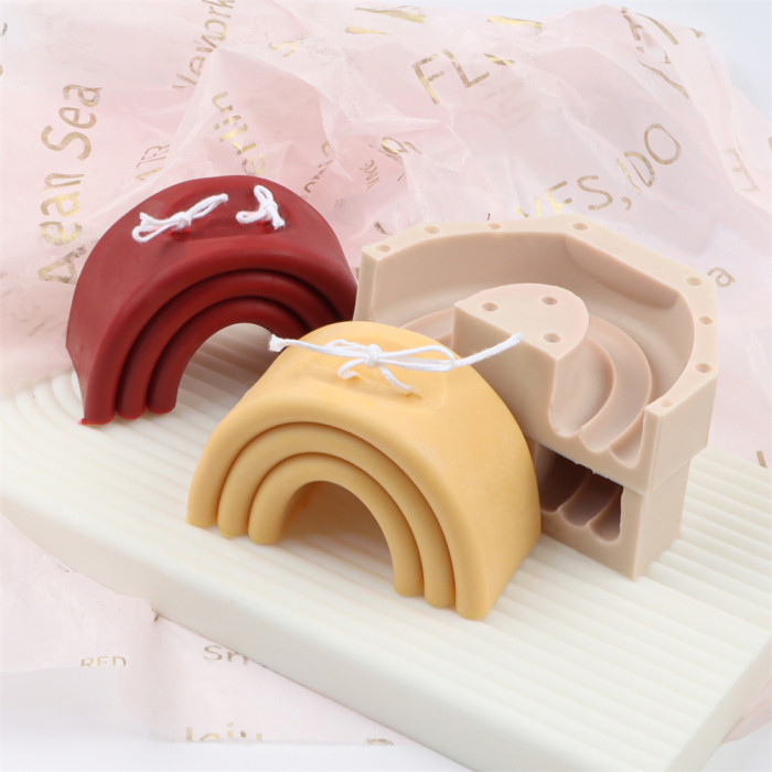 Three-layer Rainbow Bridge Fragrance Candle Mold DIY Candle Silicone Mold