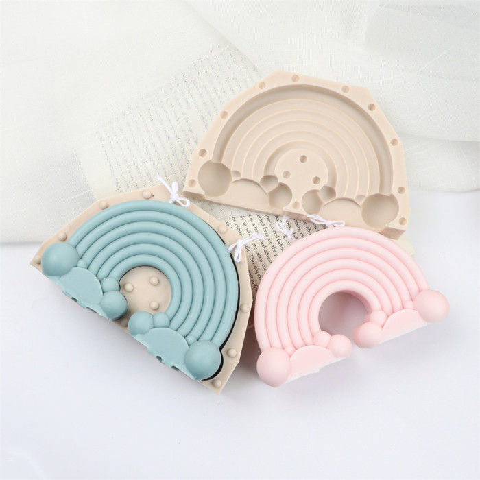 Rainbow fragrance candle mould diy Rainbow candle silicone mould