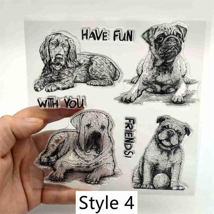 Cocker Labrador Corgi Shepherd Bitter Bulldog Stamps Set For Card Making Scrapbooking Decorative Journal Sketchbook DIY Tool 4 Styles