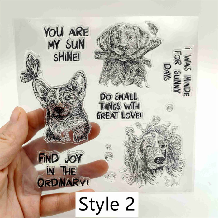 Cocker Labrador Corgi Shepherd Bitter Bulldog Stamps Set For Card Making Scrapbooking Decorative Journal Sketchbook DIY Tool 4 Styles