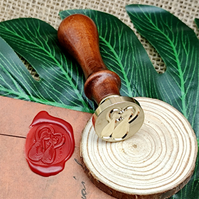 Lovers Wax Seal Stamp Wood Metal Sealing Wax Stamp For Valentine'd Day Card Making Birthday Invitation Envelope Gift Packging Decoration DIY 2 Style
