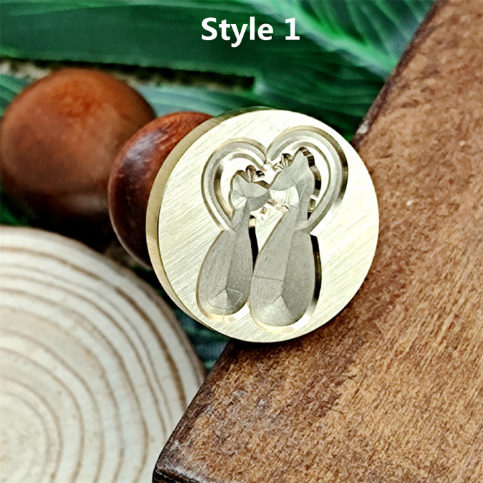 Lovers Wax Seal Stamp Wood Metal Sealing Wax Stamp For Valentine'd Day Card Making Birthday Invitation Envelope Gift Packging Decoration DIY 2 Style