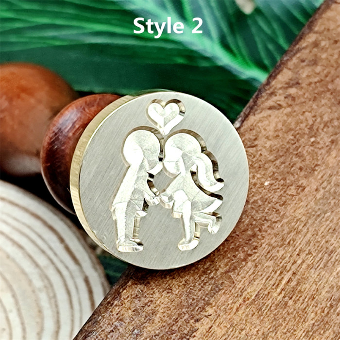 Lovers Wax Seal Stamp Wood Metal Sealing Wax Stamp For Valentine'd Day Card Making Birthday Invitation Envelope Gift Packging Decoration DIY 2 Style