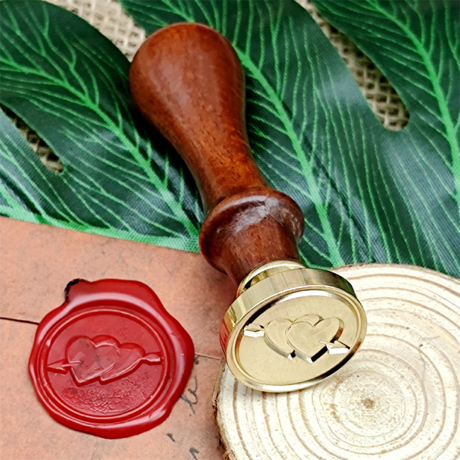Cupid Arrow Seal Stamp Wood Meatal Sealing Wax Stamp For Valentine'Day Card Making Invitation Envelope Gift Warapping Decoration 3 Designs