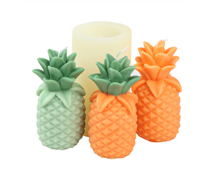 3D Silicone Candle Mold Pineapple Shaped Resin Handmade Soap Wax Clay Making Mold Chocolate Candy  Dessert Baking Mould for Home Handcraft Ornaments