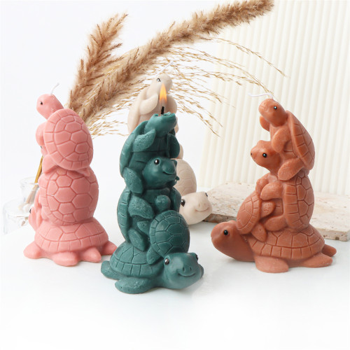 Cartoon Cute Favourite Family of Four Folding Tortoise Candle Moulds Handmade Soap Moulds
