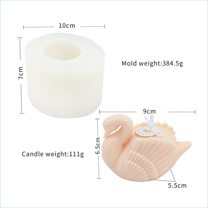 Silicone Candle Mold 3D Swan Candle Molds Forms Swan Molds for Scented Candle Resin Art Crafts Aromatherapy Plaster Home Decoration Molds Chocolate Mold