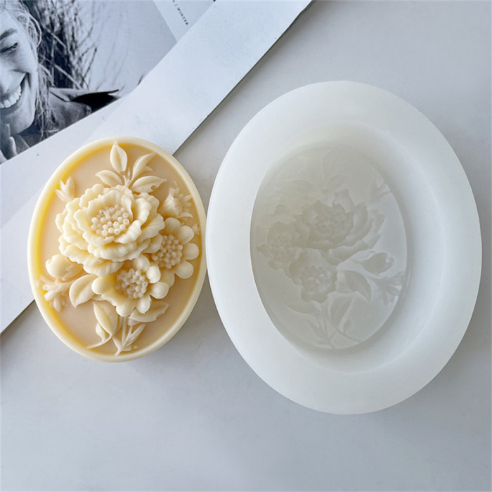 4 different flower soap molds for DIY Handmade Soap, Cake, Fondant, Chocolate, Plaster Clay, Ornament, Candle Making