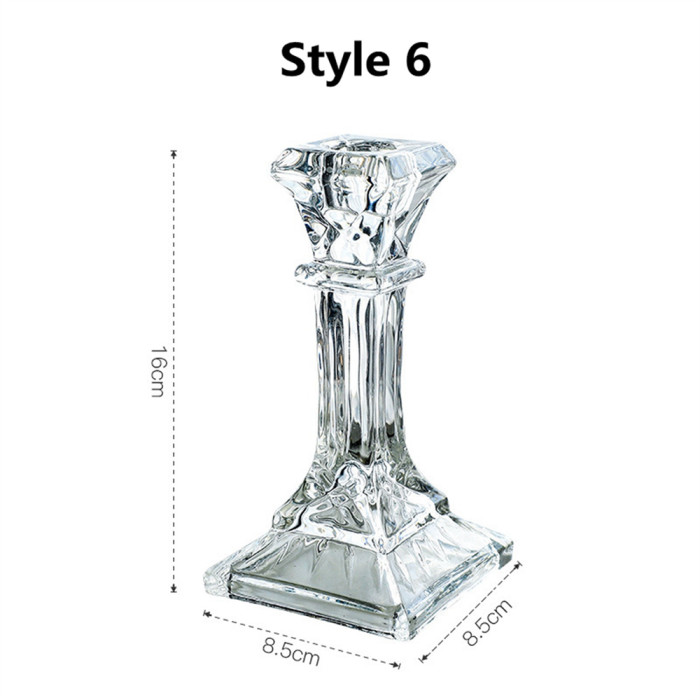 Vintage Glass Candlestick Holder French Simple Candle Holder Decorative Candleholders For Taper Candles Dinning  Wedding Centerpieces Proposal Party  6 Styles