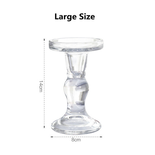 Multipurpose Candlestick Holders Glass Candle Holders For Pillar Candles and Taper Candles Table Centerpieces Coffe Table Bar Wedding Party Aromatherapy Reiki 3 Sizes