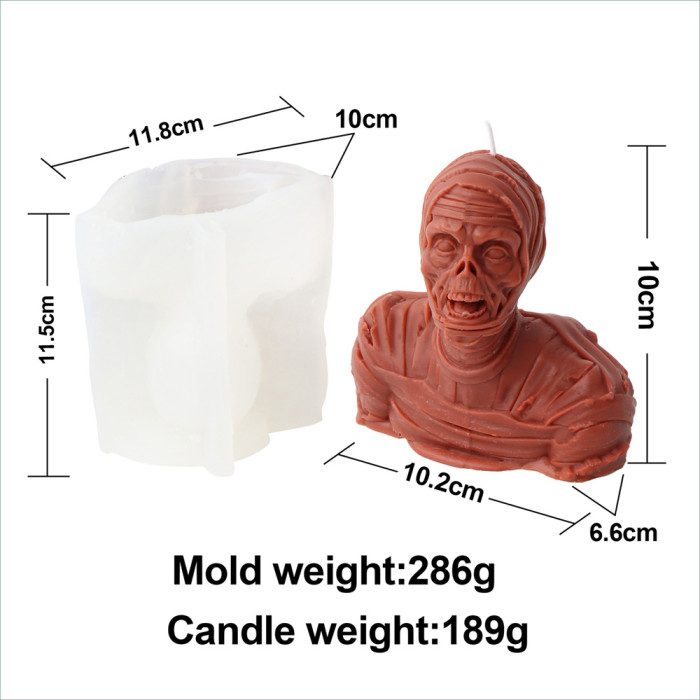 Zombie candle silicone mold Half body gauze zombie mold Plaster sugar mold