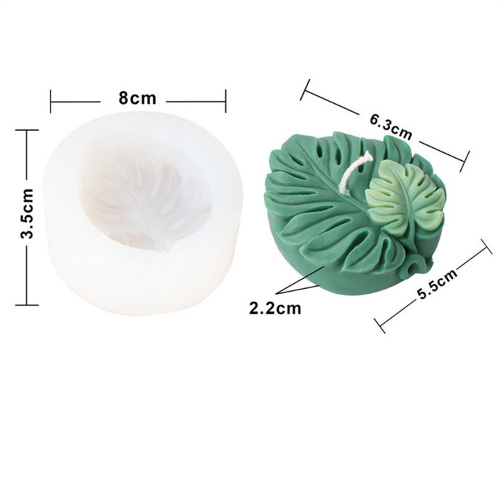 Silicone Turtle Back Leaf Soap Mold Single Hole Mousse Cake Plaster Sugar Turning Mold Aromatherapy Candle Mold