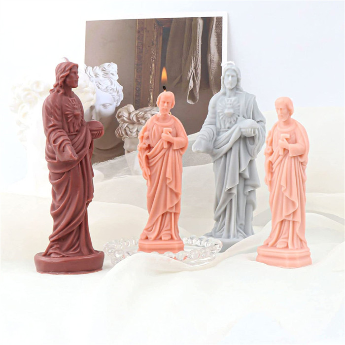 3D Jesus Candle Mold, Jesus Silicone Mold for Sculpture, Scented Candle, Aromatherapy Gypsum, Resin Art, Religious Home Decor