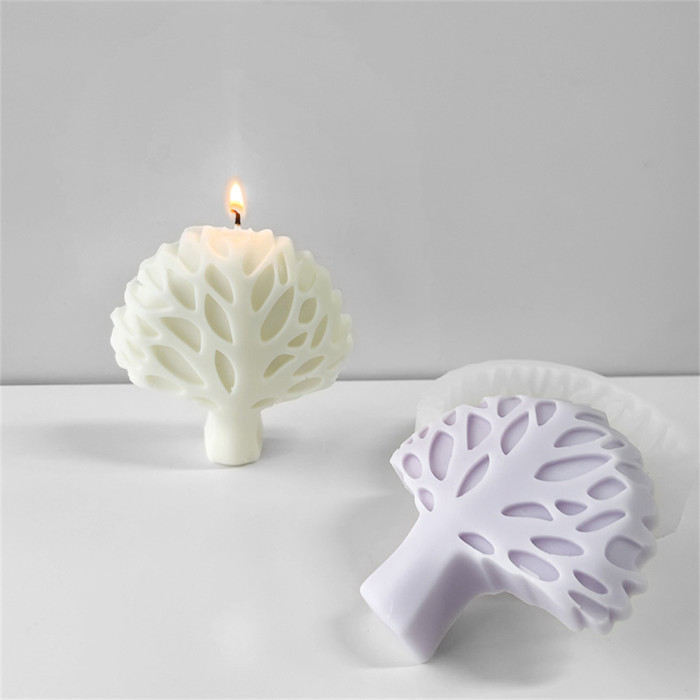 3D Simple Tree of Life Candle Silicone Molds for Making Candle Resin Pillar Aromatherapy gypsum Candles Wax Soap Flower Specimen Clay Craft