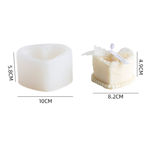 Lace Heart Cake Candle Mold Heart Shaped Molds Durable Silicone Mold Handicraft Moulds Food Grade Silicone for Candles, Resin, Soaps, Mousse Cakes, Fondant, Chocolate, Pudding