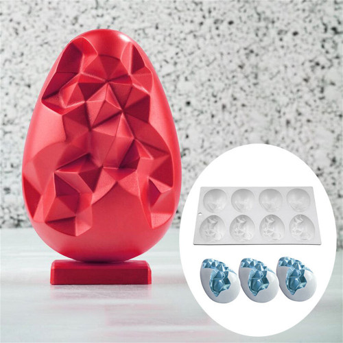 8-Cavity Egg Silicone Mold Baking 3D Easter Egg Shape for Chocolate Easter Eggs  Mold French Mousse Dessert Cake Decoration