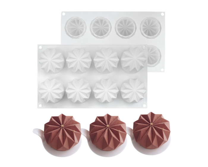 8-piece origami silicone mold DIY chocolate mousse cake baking tool