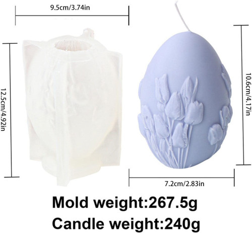 3D Easter Eggs Silicone Candle Mould, Embossed Pattern Easter Egg Silicone Mold Handmade Silicone Mould Candle Mould Soap Mould, Aroma Plaster Mould for Aromatherapy Candles