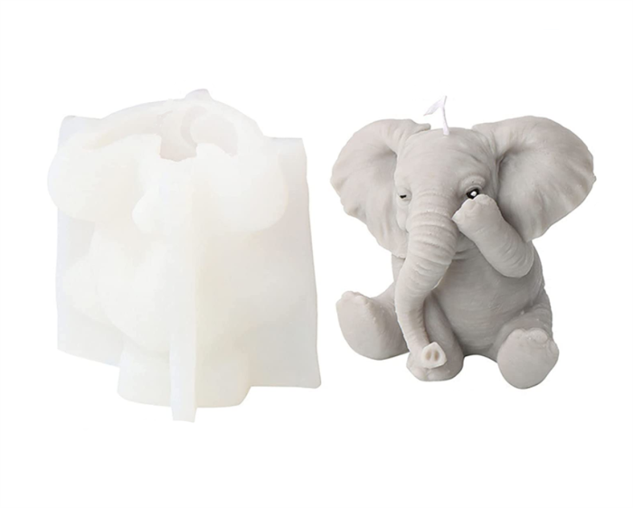 Candle Mold Silicone 3D Elephant Soap Making Mold Handmade Wax Epoxy Resin Mould No See