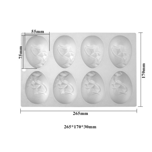 8-Cavity Egg Silicone Mold Baking 3D Easter Egg Shape for Chocolate Easter Eggs  Mold French Mousse Dessert Cake Decoration