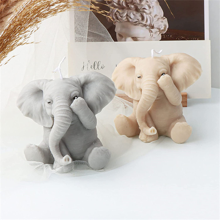 Candle Mold Silicone 3D Elephant Soap Making Mold Handmade Wax Epoxy Resin Mould No See