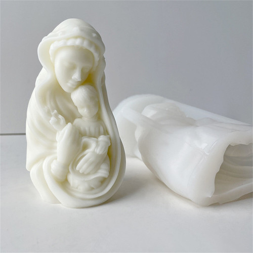 Virgin Mary and Baby Candle Silicone Mold DIY Nordic Aromatherapy Candle Expander Stone Mold