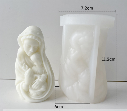 Virgin Mary and Baby Candle Silicone Mold DIY Nordic Aromatherapy Candle Expander Stone Mold
