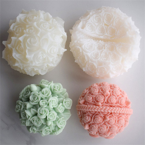 Rose Flower Basket Candle Soap Silicone Mold Fondant Cake Chocolate Candy Baking Mold Plaster Ornaments Epoxy Resin Polymer Clay Mold