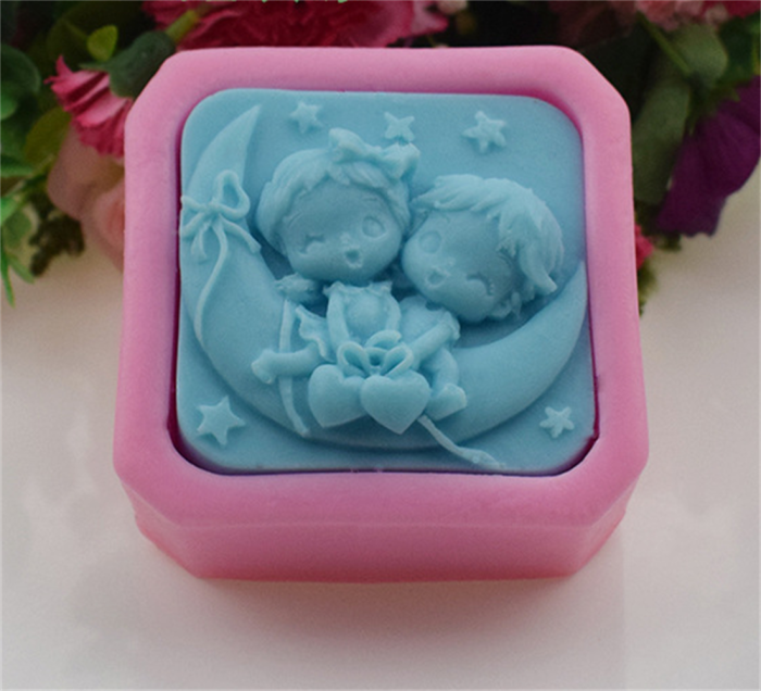 Children's Cake Mold on the Moon Chocolate Handmade Soap DIY Baking Liquid Sugar Flipping Silicone Mold