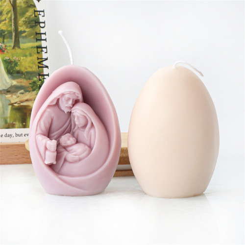Holy Mother Jesus Family Candle Mold DIY Aromatherapy Candle Jesus Home Fragrance Expanding Decoration Silicone Mold