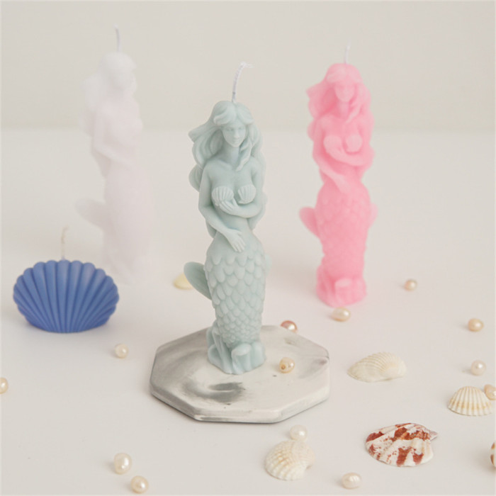 3D Mermaid Candle Molds for Candle Making Soap Mold | Mermaid Silicone Mold | Handmade Silicone Mould for Soap Candle Silicone Molds Halloween Party Accessories
