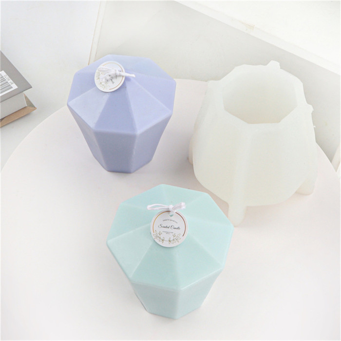 Stereoscopic silicone pencil head pillar candle mold DIY diamond cut aromatherapy gypsum decorative decoration decoration mold
