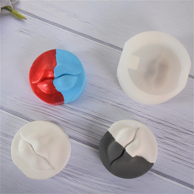 Lip Candlestick Aromatherapy Candle Silicone Mold DIY Gypsum Decoration Expanding Fragrance Stone Silicone Mold