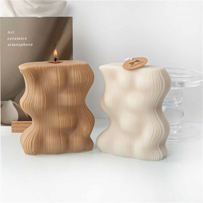 Geometric Drum Dot Stripe Wave Column Candle Mold DIY Stereoscopic Irregular Aromatherapy Gypsum Decoration Mold