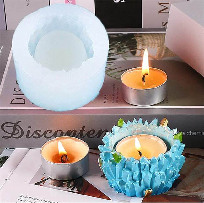 Small Round Shaped Concrete Flower Pot Silicone Mold, DIY Karst Cave Shaped Candle Pen Holder Plaster Epoxy Resin Cement Clay Mould