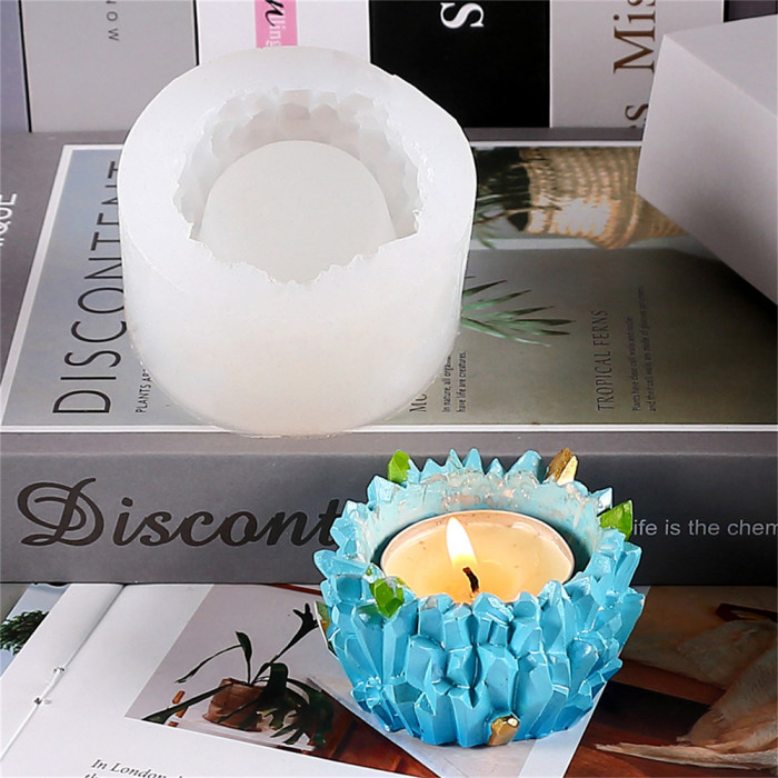 Small Round Shaped Concrete Flower Pot Silicone Mold, DIY Karst Cave Shaped Candle Pen Holder Plaster Epoxy Resin Cement Clay Mould