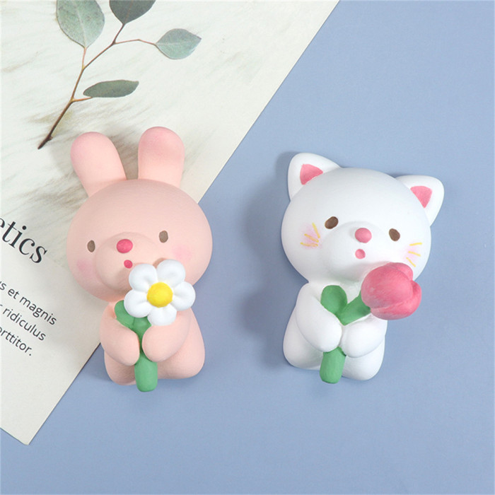 Tulip Cute Cat Flower Rabbit Car Aromatherapy Gypsum Car Air Outlet Car Interior Fragrance Stone Decoration Silicone Mold