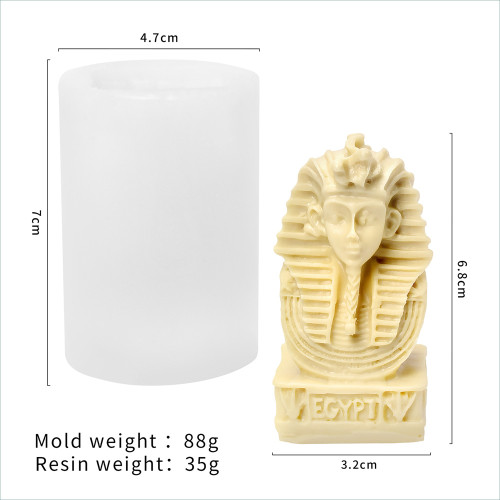 Egyptian Cleopatra Candle Mold DIY Egyptian Face Statue Aromatherapy Gypsum Ornament Dropping Glue Desktop Decoration Mold