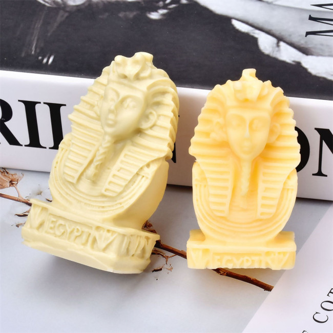 Egyptian Cleopatra Candle Mold DIY Egyptian Face Statue Aromatherapy Gypsum Ornament Dropping Glue Desktop Decoration Mold