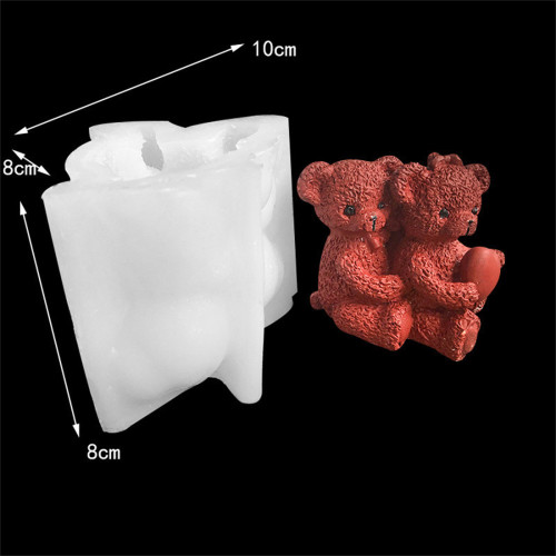 Bear fragrance candle plaster silicone mold diy handmade Chocolate cake decoration bear drip mold