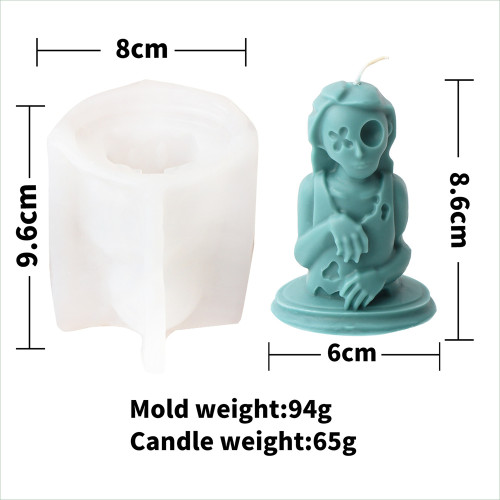 Halloween Female Zombie Candle Mold Zombie Handmade Aromatherapy Gypsum Decoration Silicone Mold