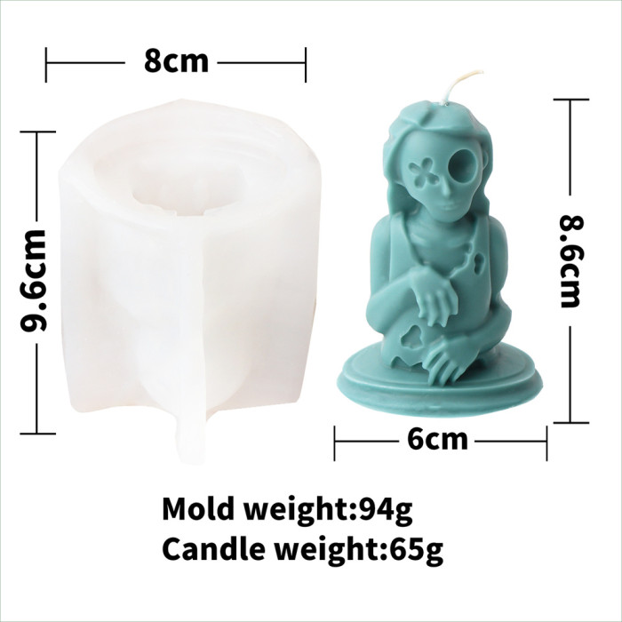 Halloween Female Zombie Candle Mold Zombie Handmade Aromatherapy Gypsum Decoration Silicone Mold