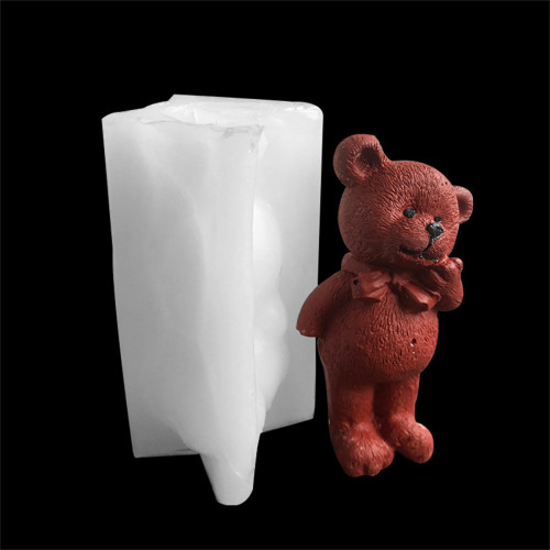 Bear fragrance candle plaster silicone mold diy handmade Chocolate cake decoration bear drip mold